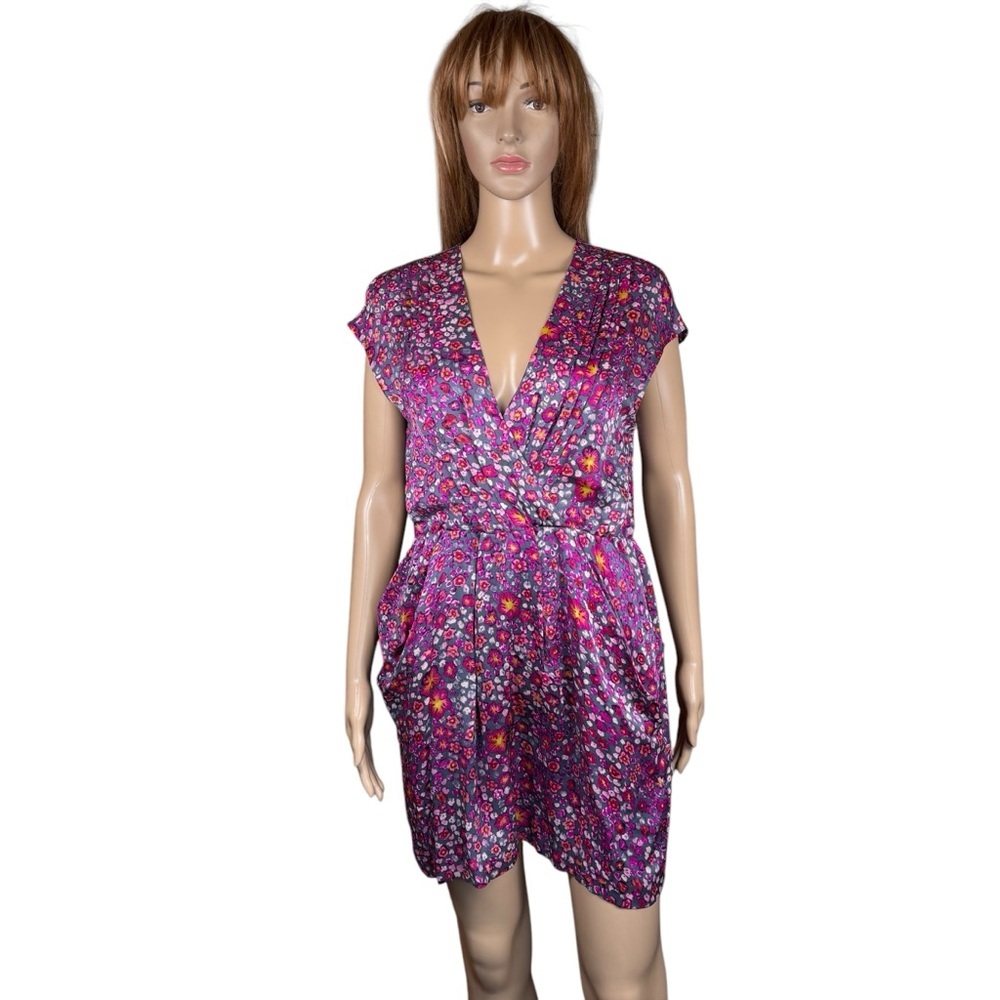 Jodi Arnold 100% Silk Floral Mini Dress Size 10